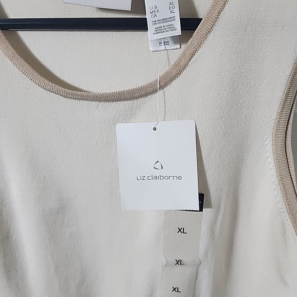 Womens Sleeveless Tan Halter Silk Knit Top XL NWT - Picture 3 of 5